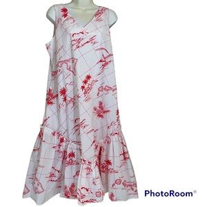 Aloha Hawaiian Island Fashions Map Dress Size Medium
